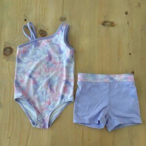 Toddler Girl Dance Body Suit and Shorts Gymnastic Outfit Size 3T